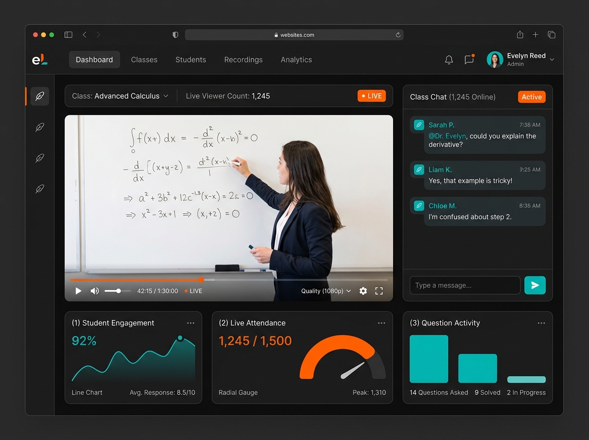 Live Classes & Video interface