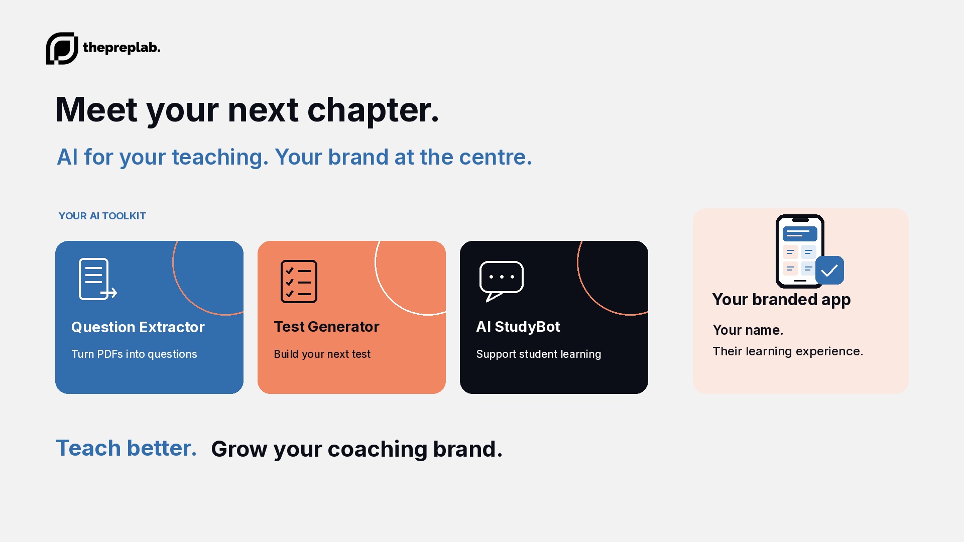 ThePrepLab AI toolkit and branded student app